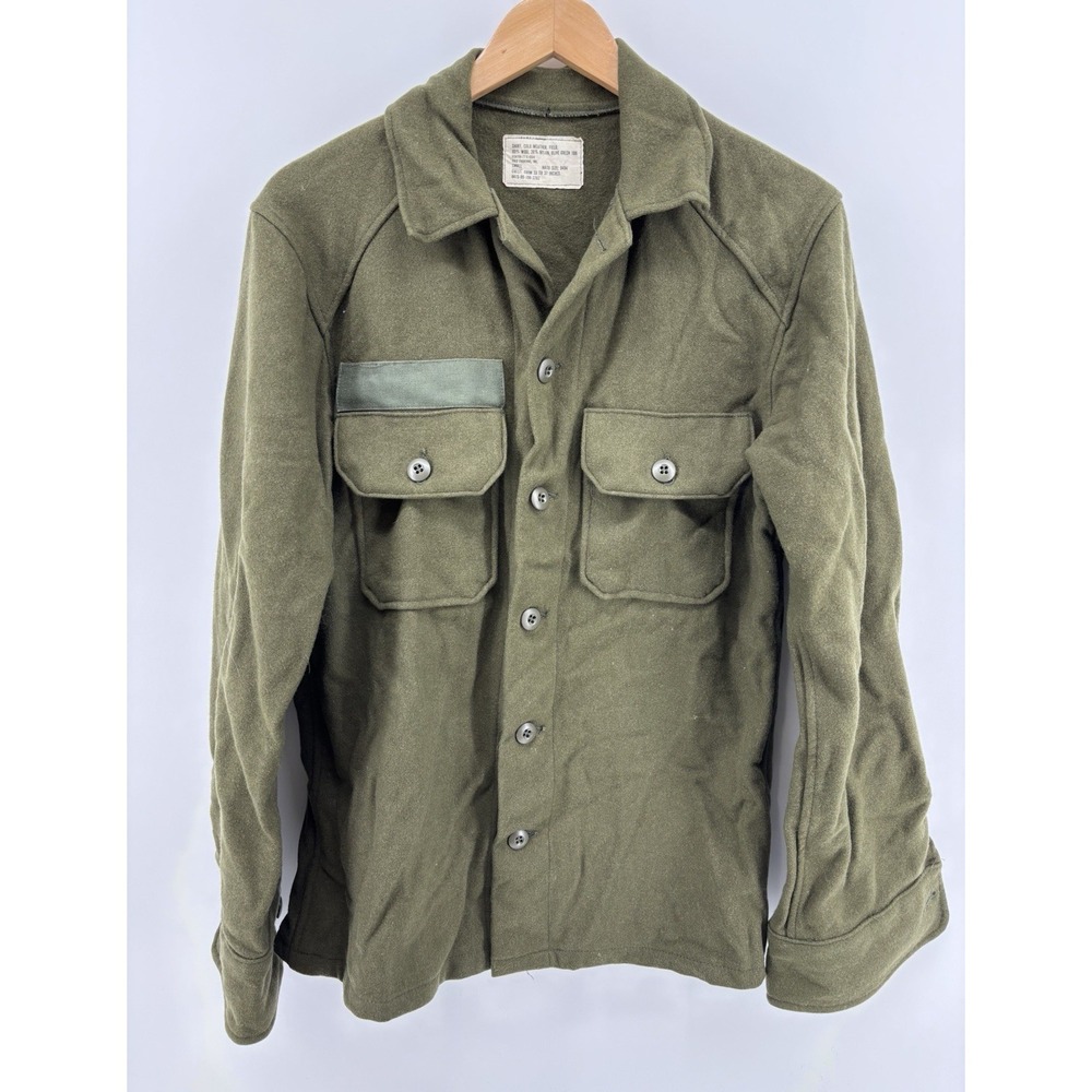 US Military OG 108 Wool Field Shirt Olive Green Vietnam War Vintage Small NEW